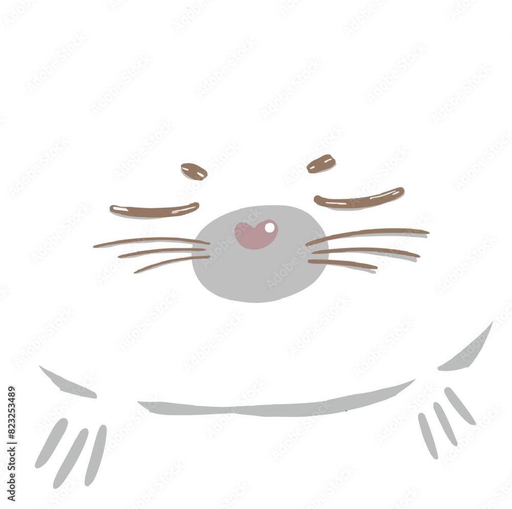 Fototapeta premium Cute white seal with red ball