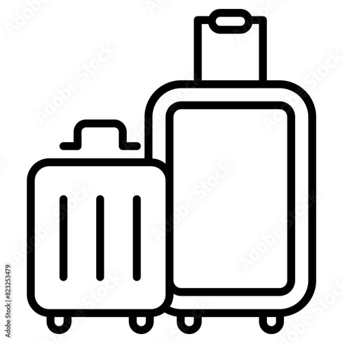 Baggage icon in thin line style Vector illustration graphic design