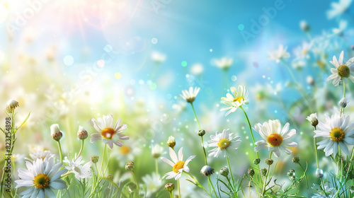 Beautiful blurred spring floral background nature with