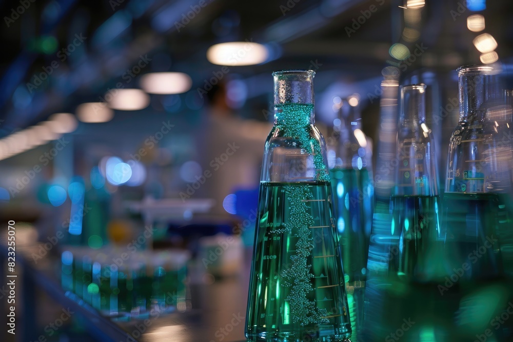 Bottles in the laboratory Bottles in the laboratory