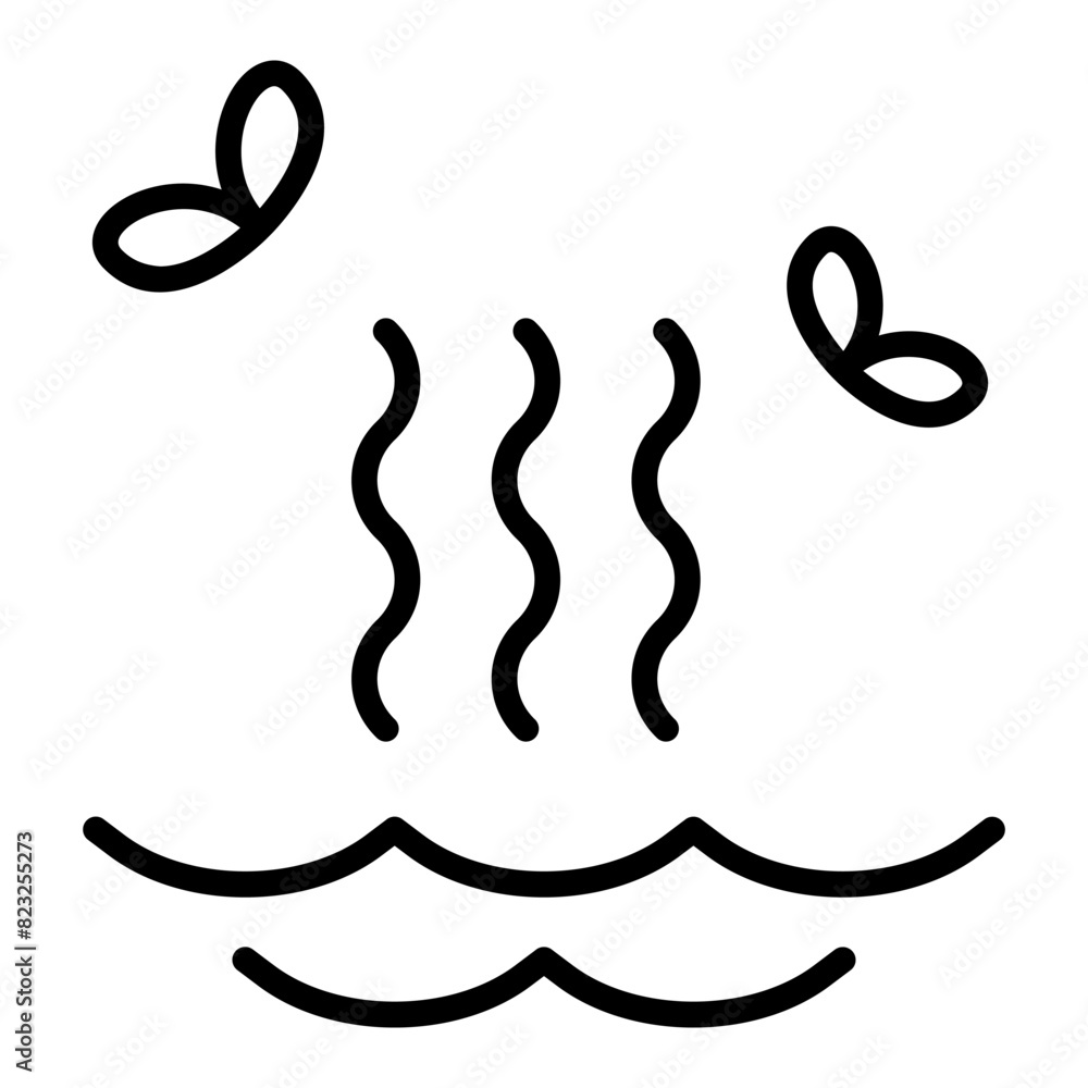 Obraz premium Water pollution icon in thin line style Vector illustration graphic design