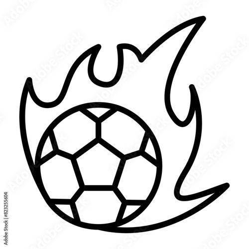 Football icon in thin line style Vector illustration graphic design