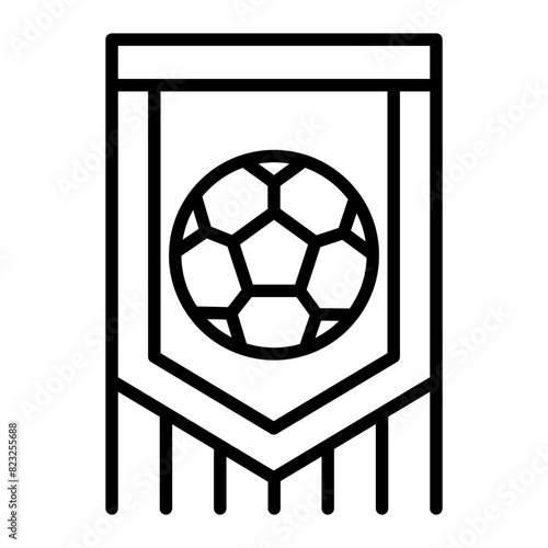 Football club flag icon in thin line style Vector illustration graphic design