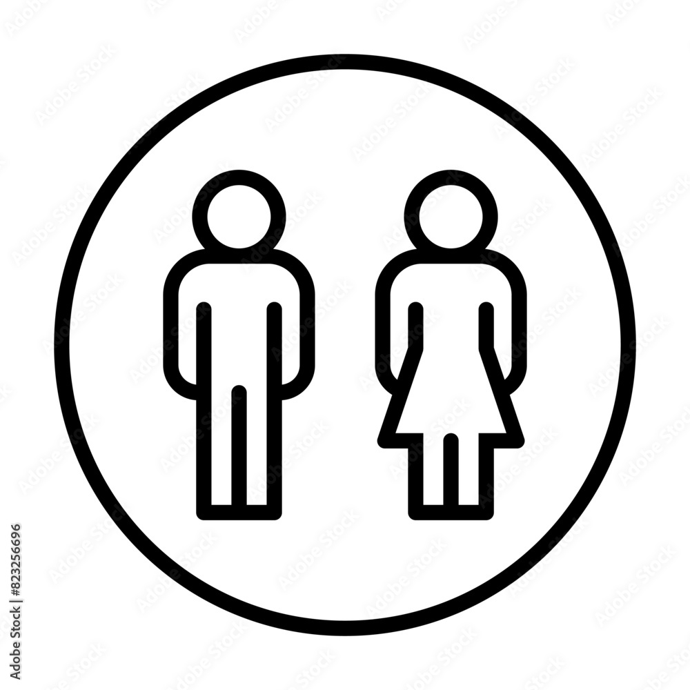 Toilet icon in thin line style Vector illustration graphic design Toilet icon in thin line style Vector illustration graphic design