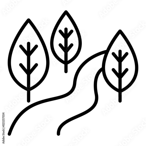 Trail icon in thin line style Vector illustration graphic design