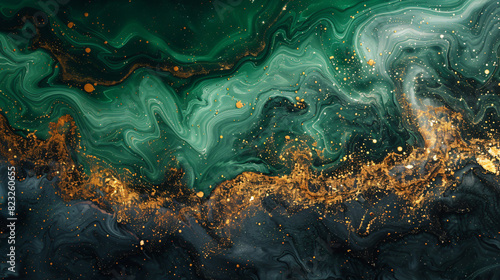 Background green gold abstract texture marble 