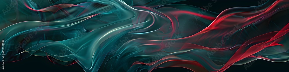 Obraz premium abstract texture of dark teal and red, flowing lines 