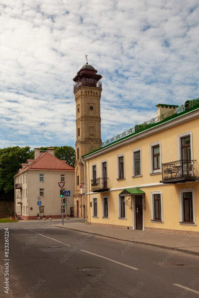 Fototapeta premium Fire tower in the city of Grodno, Belarus