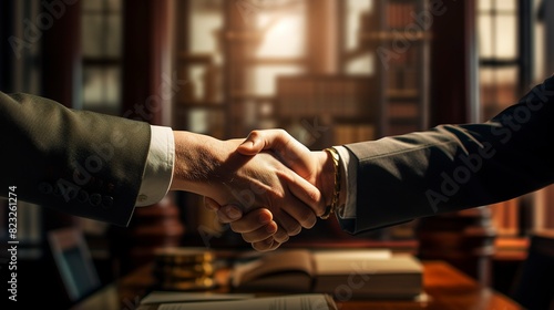A photo of a handshake between a client and a banker.