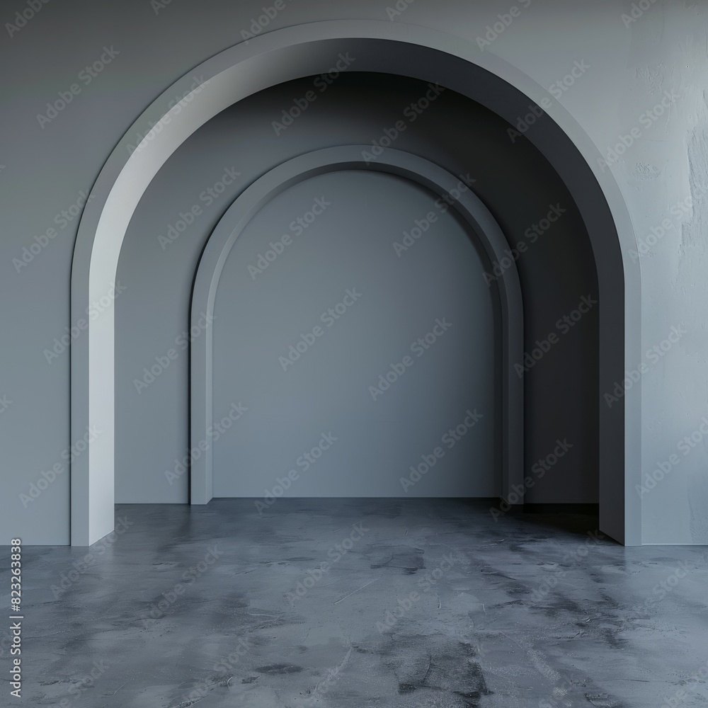 Abstract arched doorway in a minimalist setting