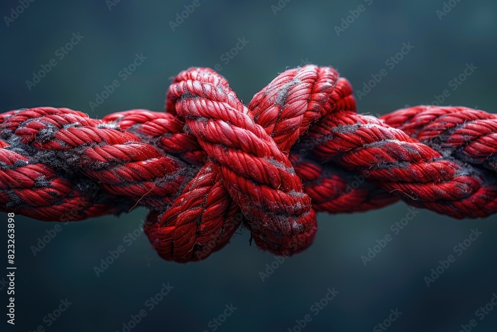 Colorful ropes tied in knots Colorful ropes tied in knots