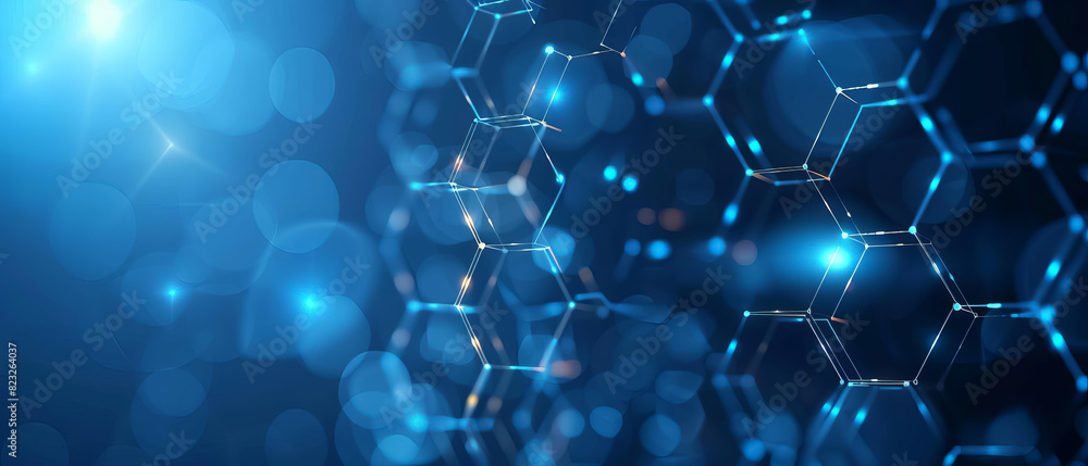 Abstract blue glowing background. Chaotic glowing dots and lines. Abstract blue glowing background. Chaotic glowing dots and lines.