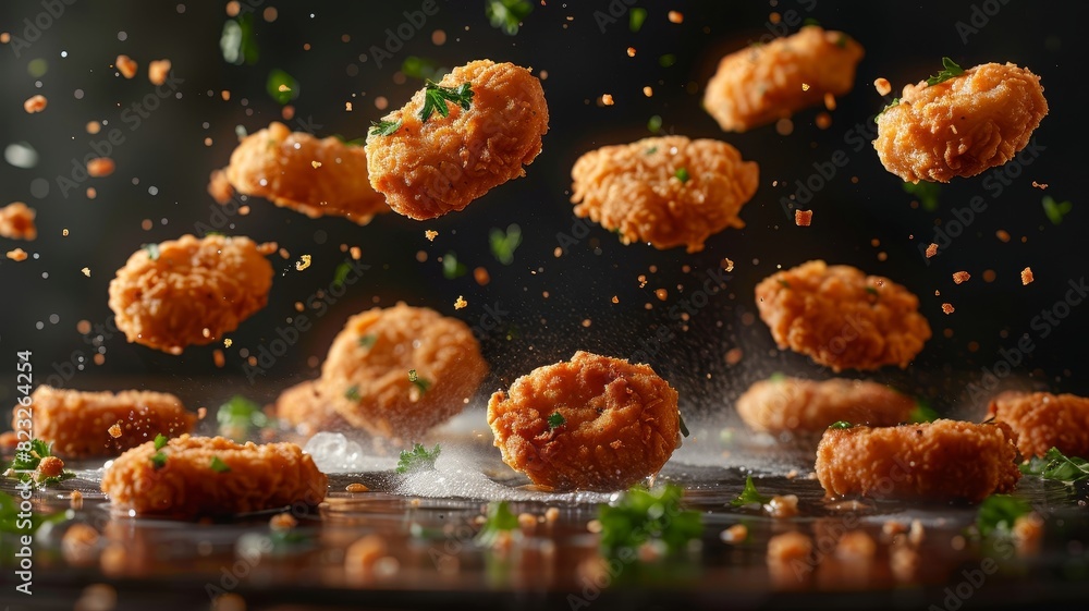 Assorted Food Items Flying in the Air Assorted Food Items Flying in the Air