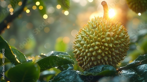 Rugged Grandeur of the Durian Fruit A Tropical Delicacys Irregular Silhouette