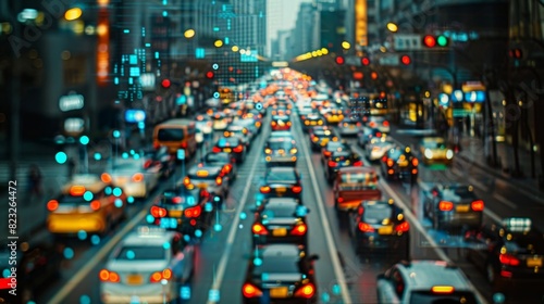 A before and after image of a congested road showing the difference in traffic flow after the implementation of AI traffic optimization.