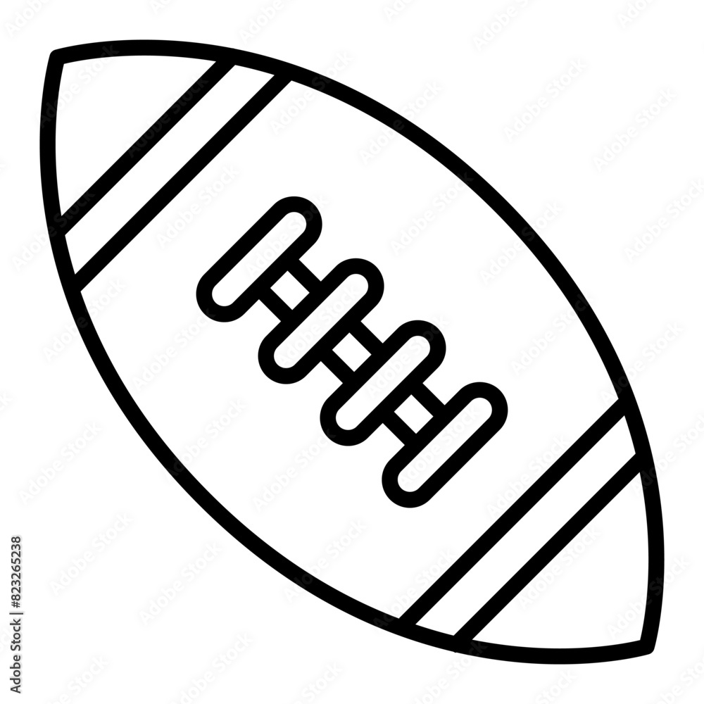 Rugby icon in thin line style Vector illustration graphic design Rugby icon in thin line style Vector illustration graphic design