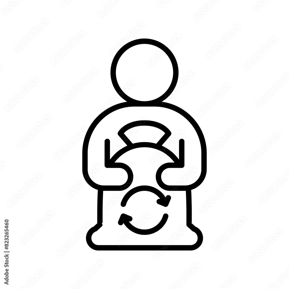 Garbage icon in thin line style Vector illustration graphic design Garbage icon in thin line style Vector illustration graphic design