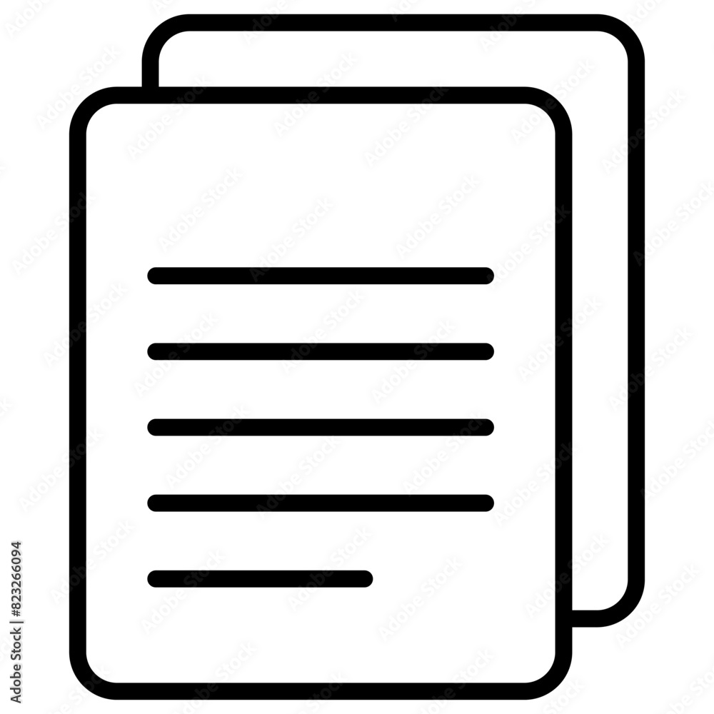 Paper, data, file, document icon in thin line style Vector illustration graphic design Paper, data, file, document icon in thin line style Vector illustration graphic design
