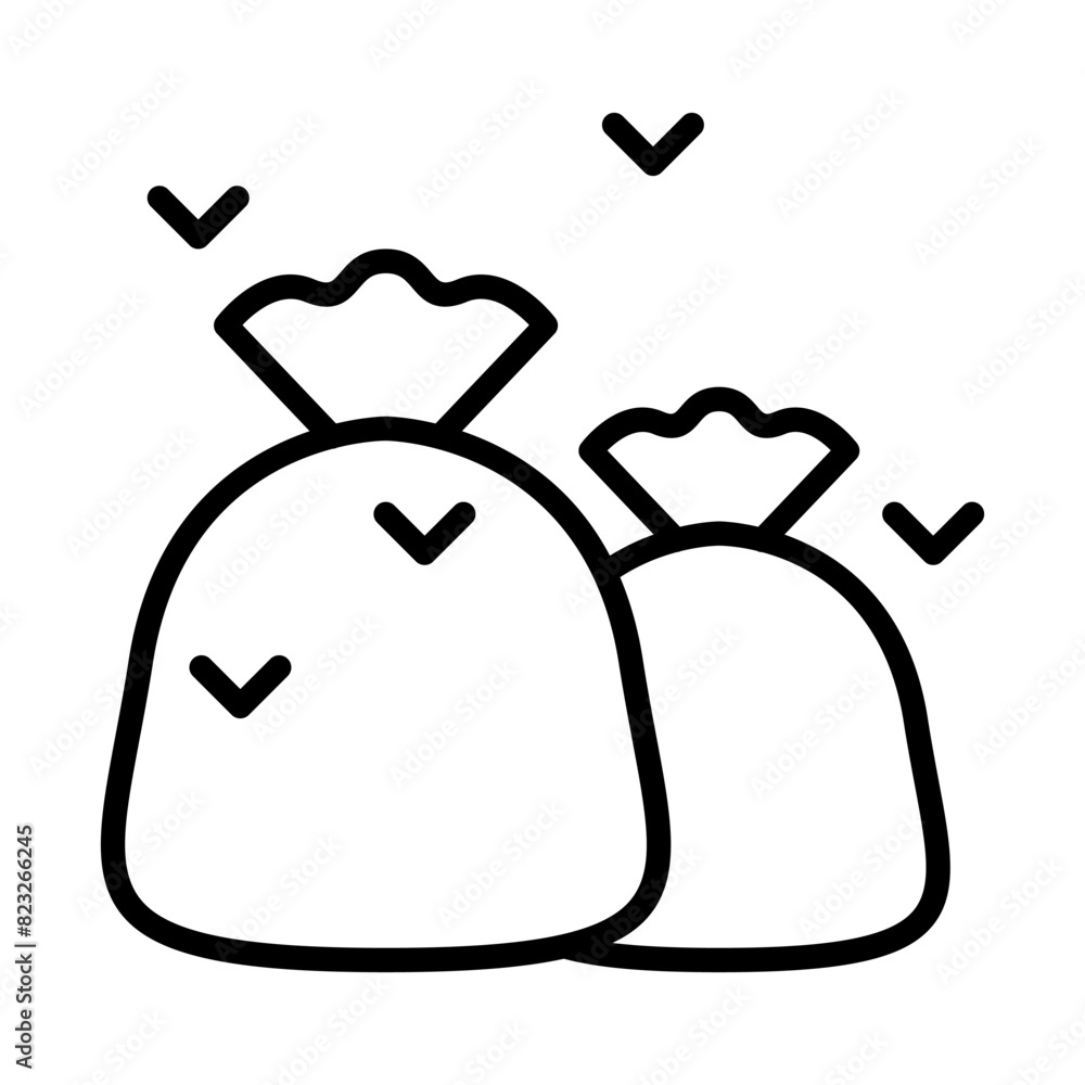Garbage icon in thin line style Vector illustration graphic design Garbage icon in thin line style Vector illustration graphic design