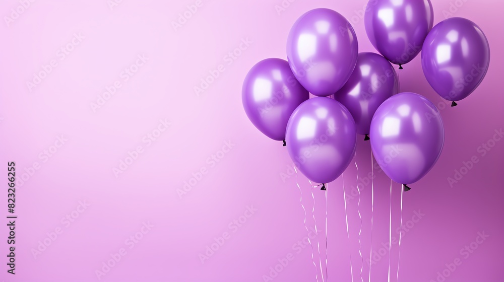balloons on purple background