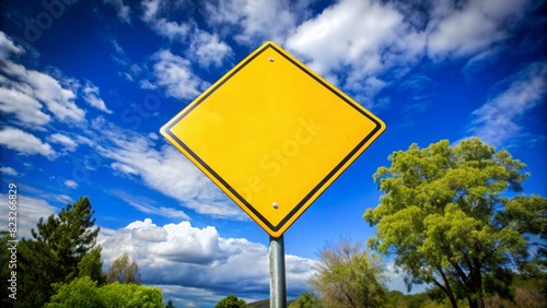 blank yellow road sign