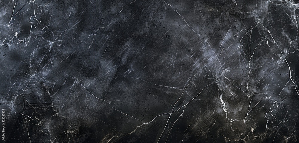 A flat surface of dark grey marble with visible veins and patterns, perfect for creating a luxurious texture in design projects A flat surface of dark grey marble with visible veins and patterns, perfect for creating a luxurious texture in design projects