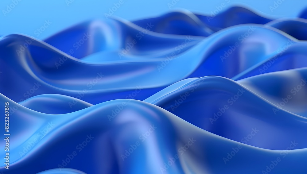 Abstract blue background with wavy shapes, a simple 3D rendered illustration
Abstract blue background with wavy shapes, a simple 3D rendered illustration