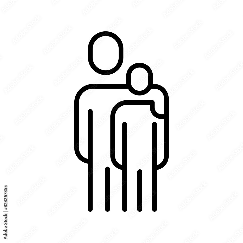 Hug icon in thin line style Vector illustration graphic design Hug icon in thin line style Vector illustration graphic design