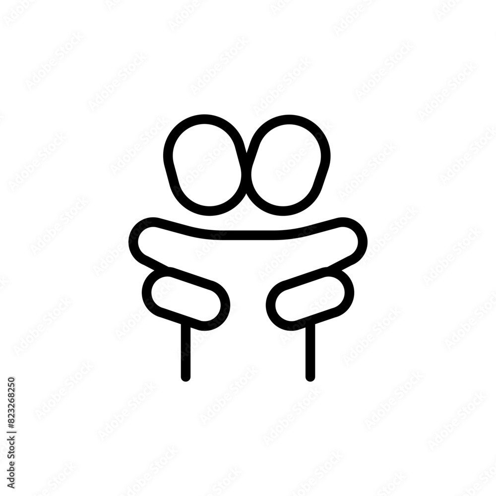 Hug icon in thin line style Vector illustration graphic design Hug icon in thin line style Vector illustration graphic design
