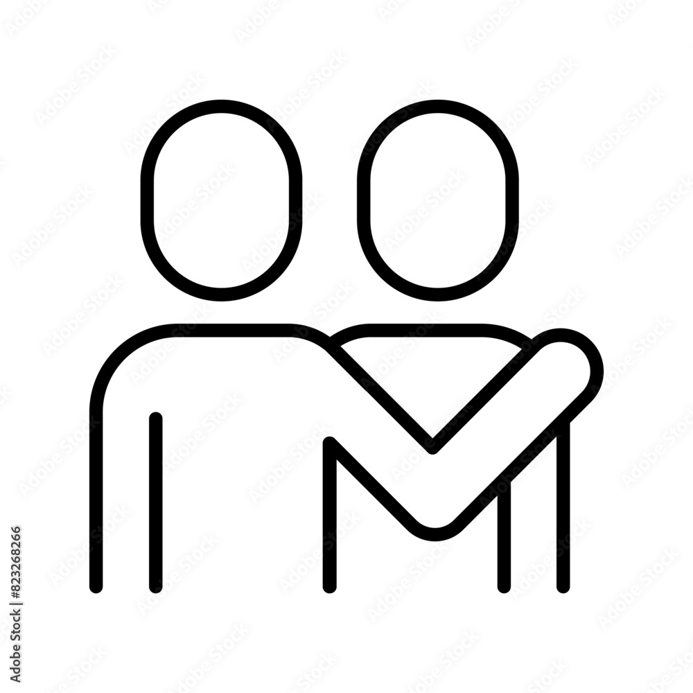Hug icon in thin line style Vector illustration graphic design Hug icon in thin line style Vector illustration graphic design