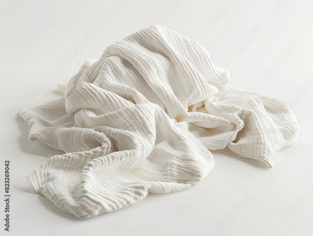 A 3D render of a baby muslin swaddle blanket A 3D render of a baby muslin swaddle blanket