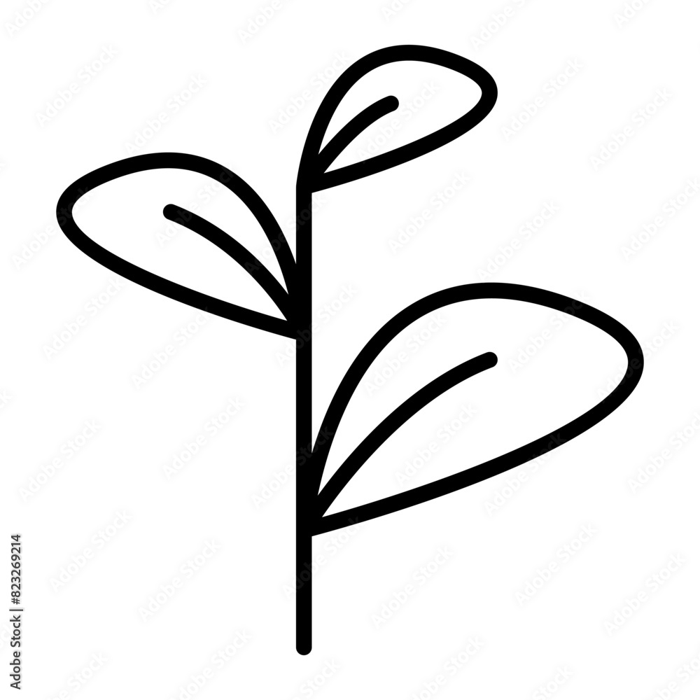 Sprout, plant, treetop, leaf icon in thin line style Vector illustration graphic design Sprout, plant, treetop, leaf icon in thin line style Vector illustration graphic design