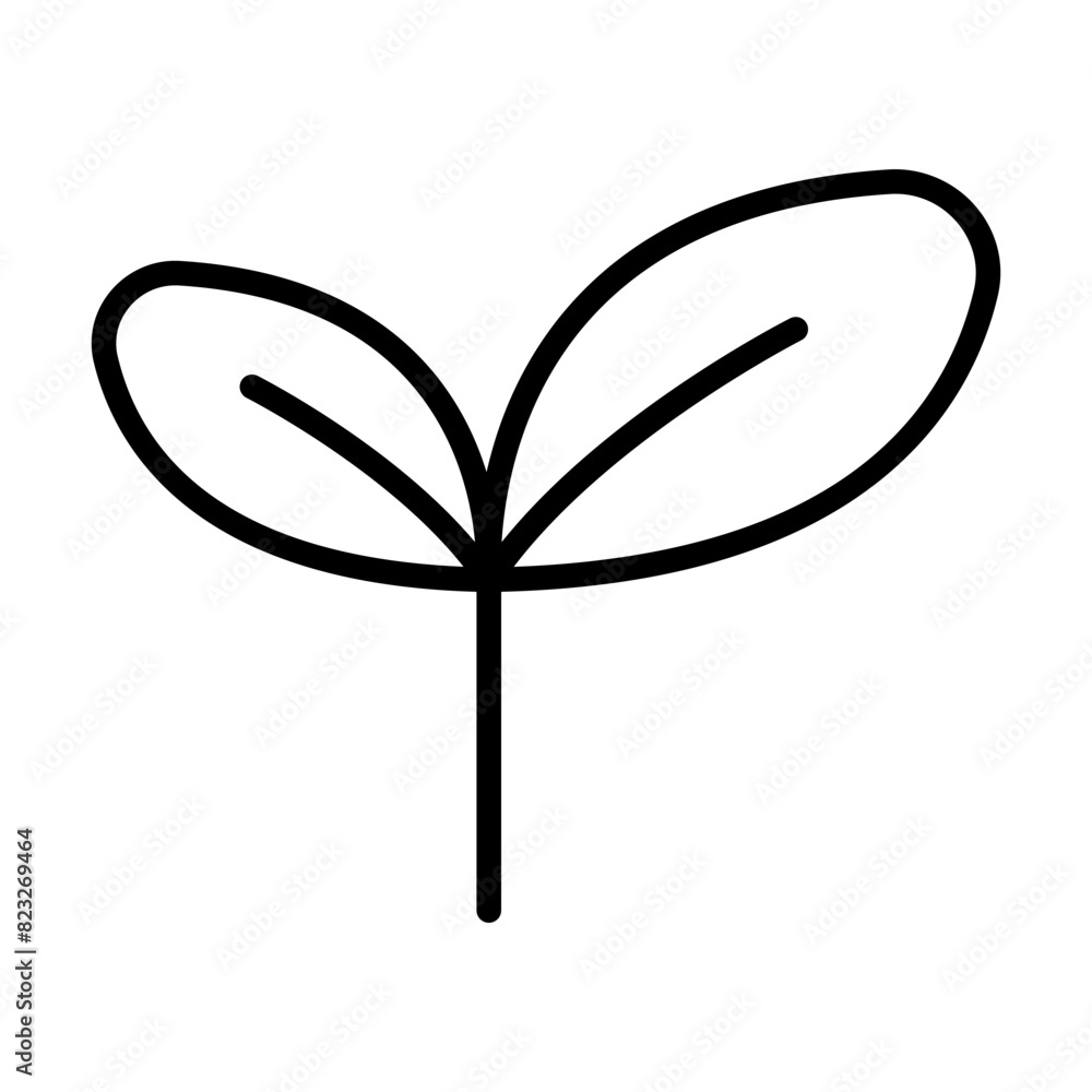 Sprout, plant, treetop, leaf icon in thin line style Vector illustration graphic design Sprout, plant, treetop, leaf icon in thin line style Vector illustration graphic design