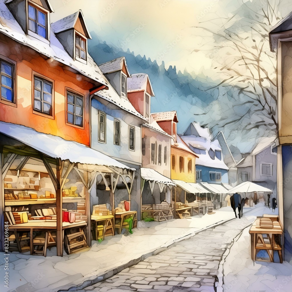 Fototapeta premium Street in a small town