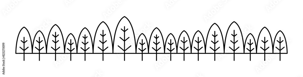 Forest graphic background in thin line style Vector illustration graphic design Forest graphic background in thin line style Vector illustration graphic design