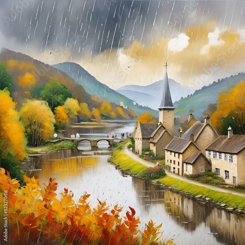 Landscape with village 