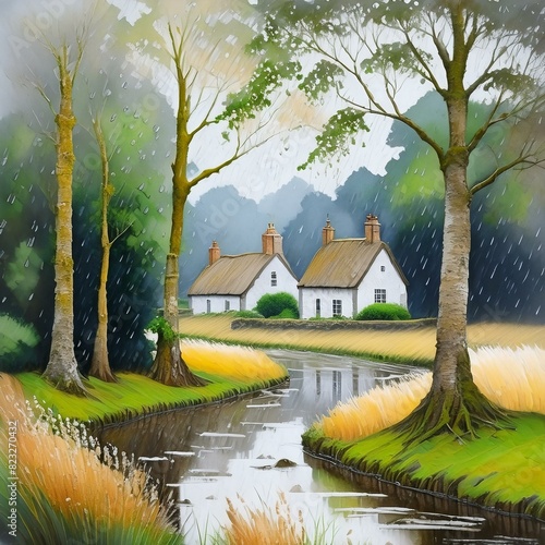 Landscape with village 