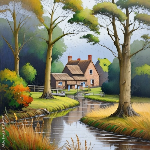 Landscape with village 