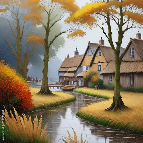 Landscape with village 
