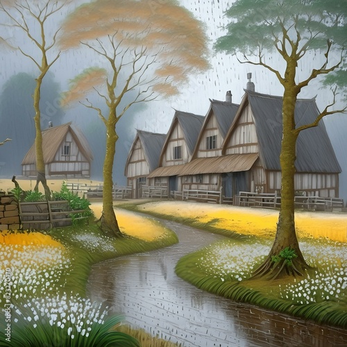Landscape with village 