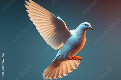 AI-generated illustration of a pigeon on a blue background