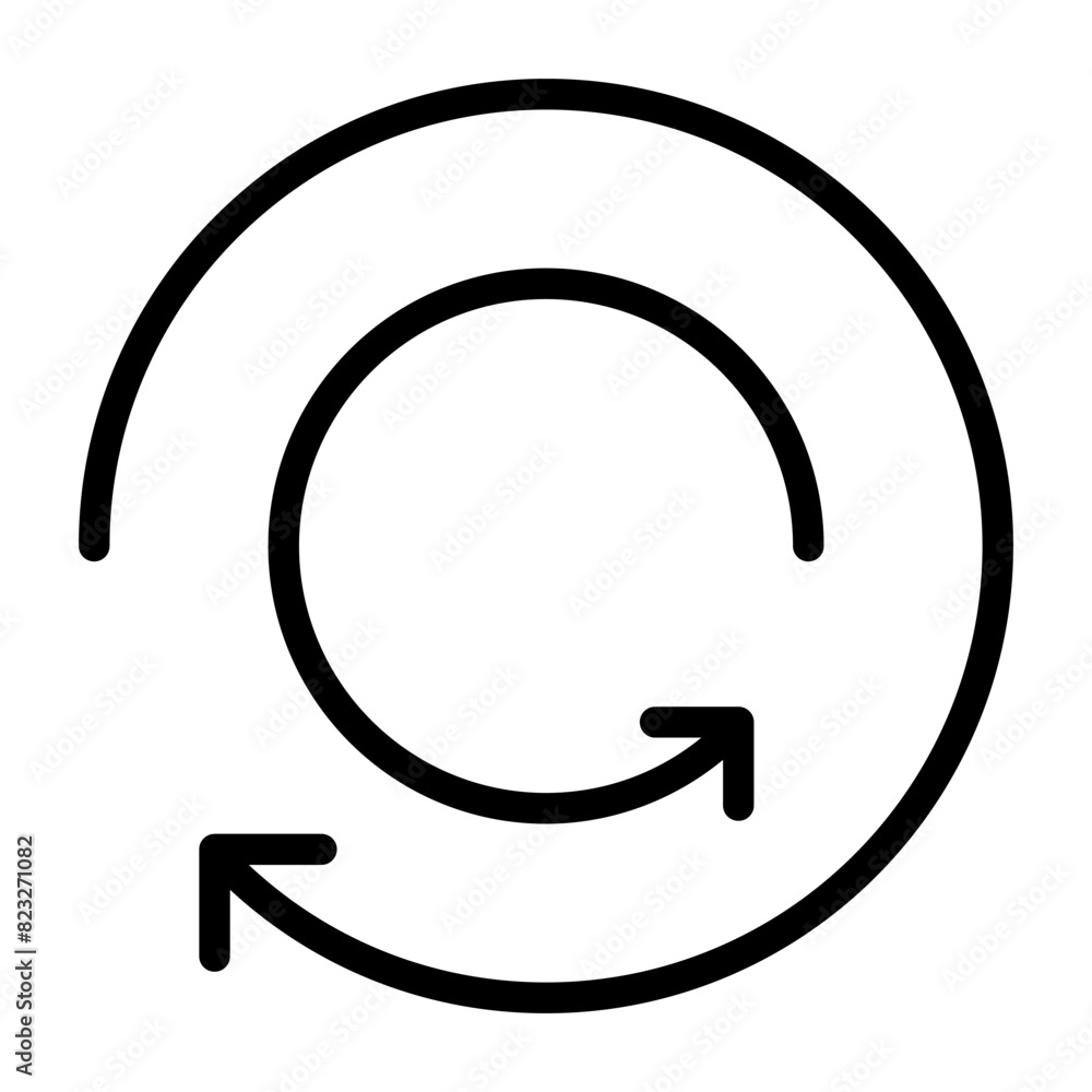 Refresh icon in thin line style Vector illustration graphic design Refresh icon in thin line style Vector illustration graphic design