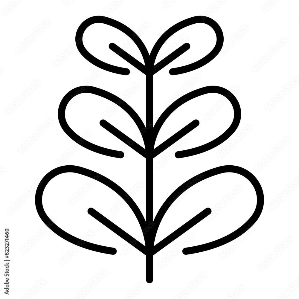 Sprout, treetop icon in thin line style Vector illustration graphic design