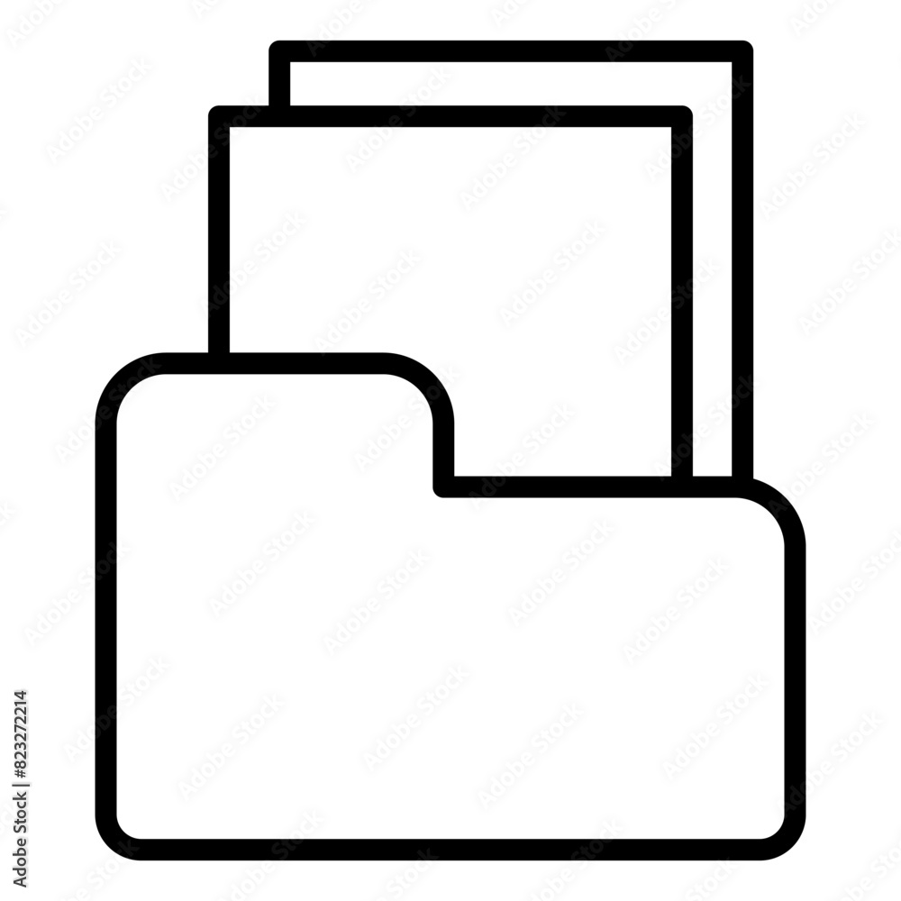 Folder icon in thin line style Vector illustration graphic design Folder icon in thin line style Vector illustration graphic design