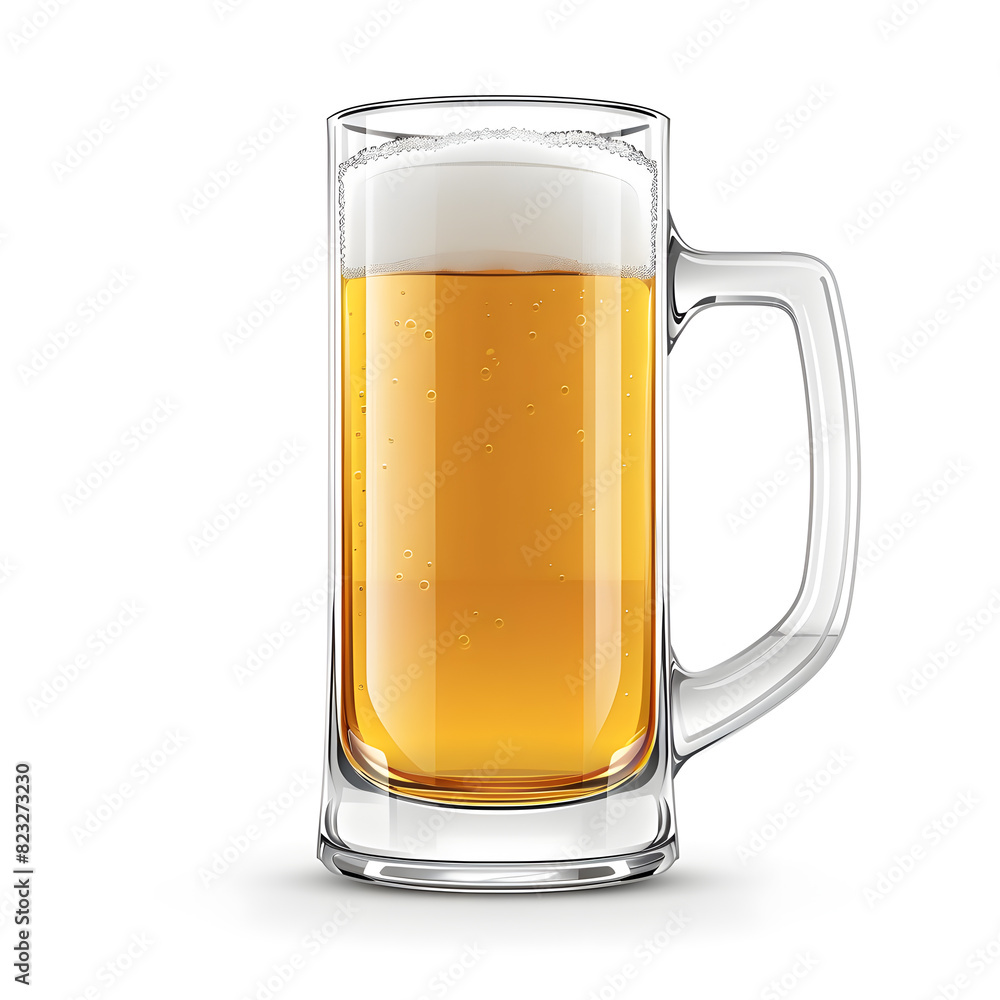 Beer mug illustration, isolated on a white background Beer mug illustration, isolated on a white background