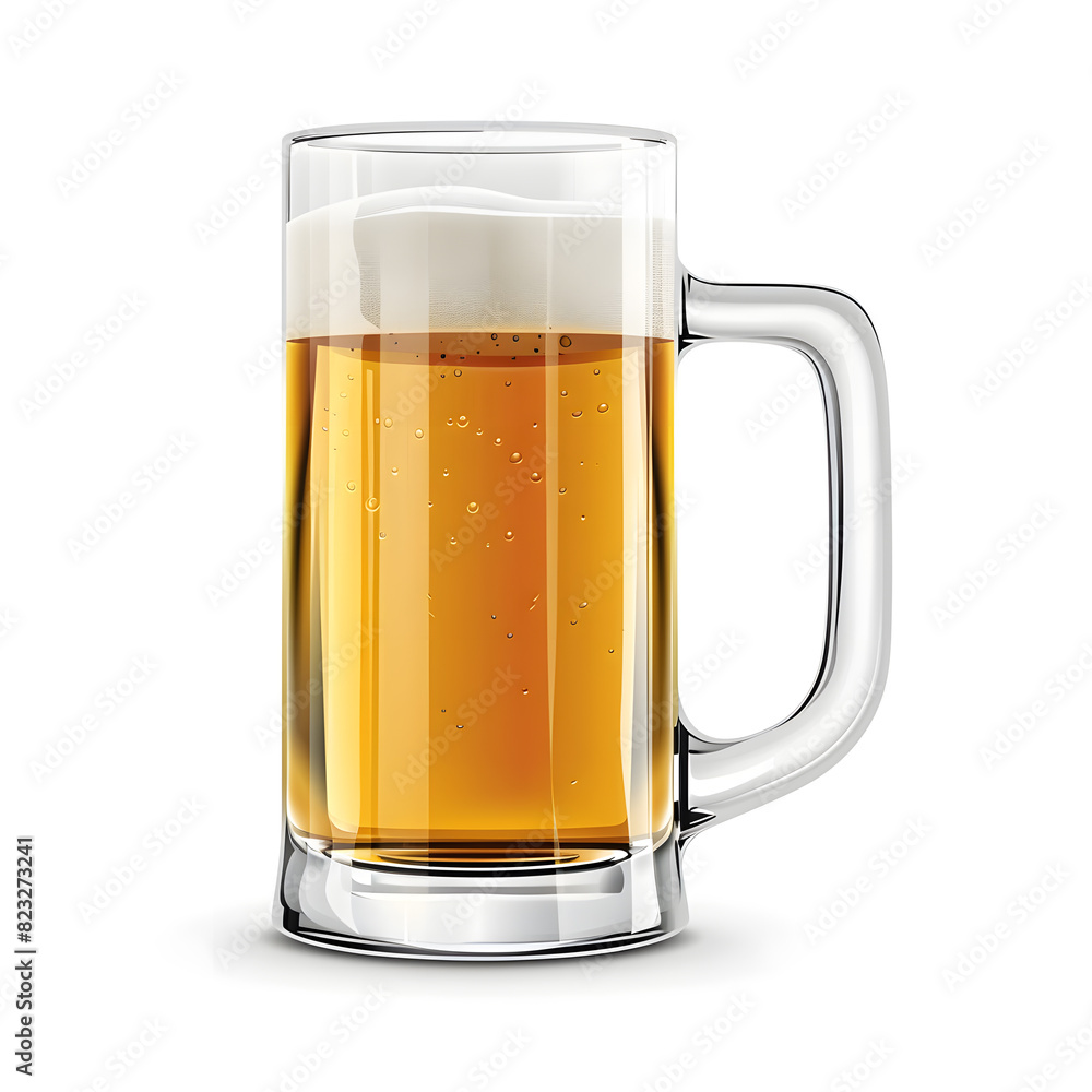 Beer mug illustration, isolated on a white background Beer mug illustration, isolated on a white background