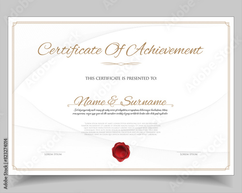 Certificate or diploma retro design template vector illustration