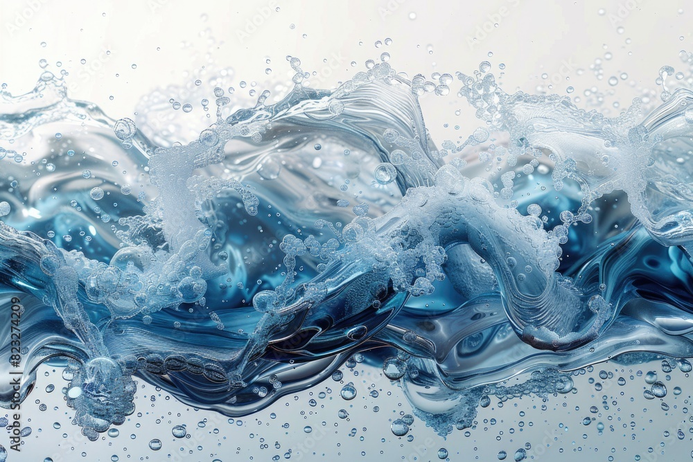 Droplets of water falling down