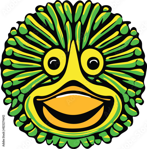 Vector illustration of a funny smiling mask