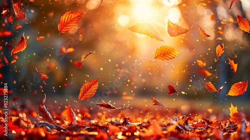 Swirling Leaves in Flight